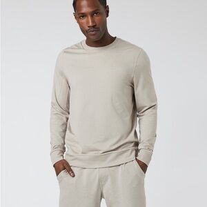 Vuori Ponto Performance Crew Pullover Long Sleeve Heather Salt Size Large